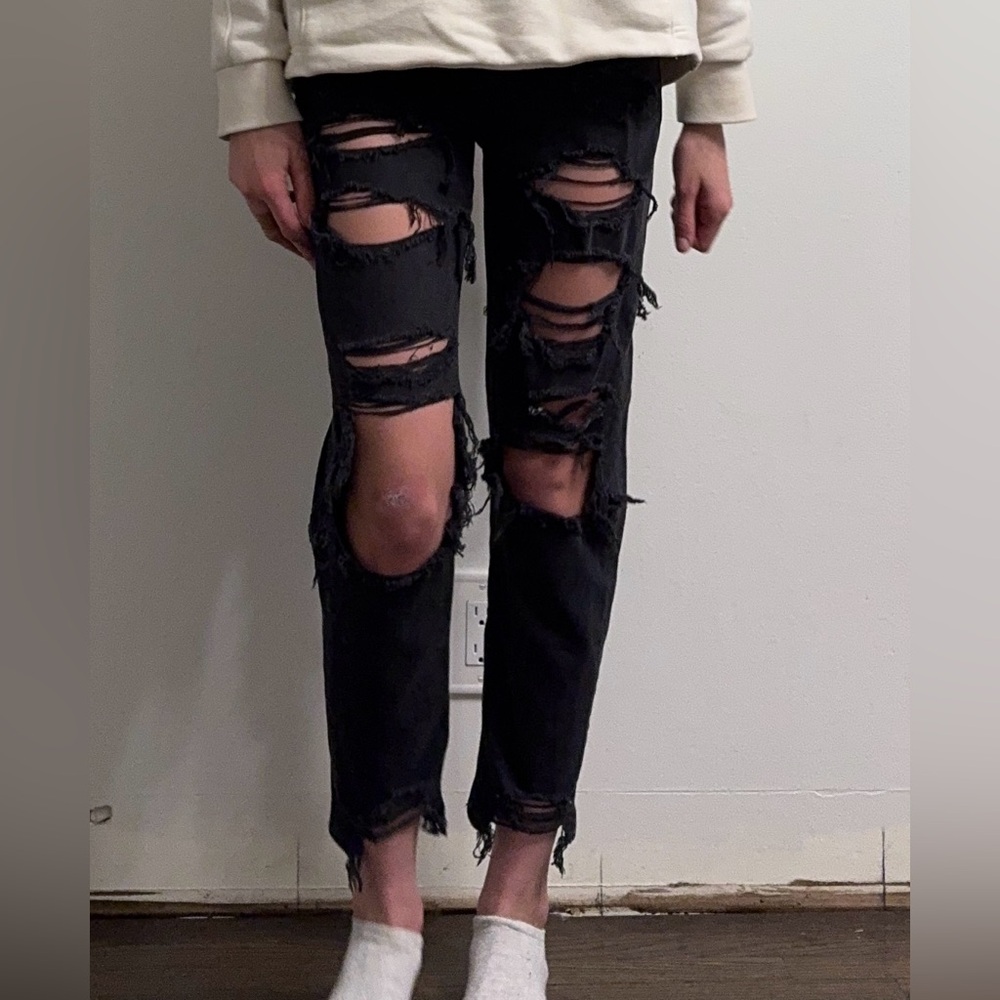 Black ripped jeans